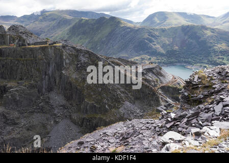 Dinorwic Ardoise entre Llanberis et Dinorwig Banque D'Images