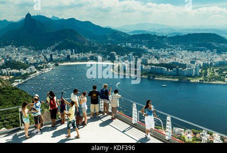 Vue de Rio de Janeiro, du Pain de Sucre, Rio de Janeiro, Brésil Banque D'Images