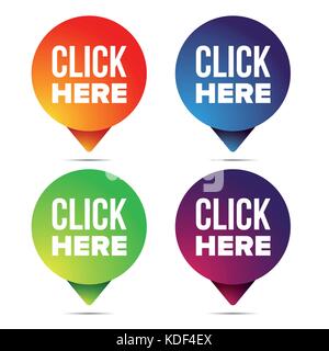 Cliquez ici appel à l'action du bouton Illustration de Vecteur