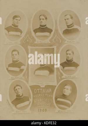 L'équipe de hockey d'Ottawa, les détenteurs de la Coupe Stanley, les champions du monde, 1909 (SH85) 1020618 Banque D'Images