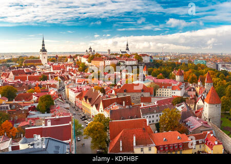 Panorama de l'antenne de la vieille ville, Tallinn, Estonie Banque D'Images