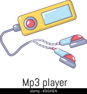 Icône du lecteur mp3, de style cartoon Illustration de Vecteur