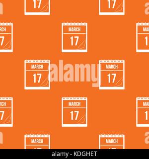 Calendrier avec date du 17 mars sans motif Illustration de Vecteur