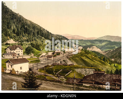 Chemin de fer du Semmering Semmering, gare et l'hôtel Stephanie, Styrie, Austro Hongrie RCAC2002710987 Banque D'Images