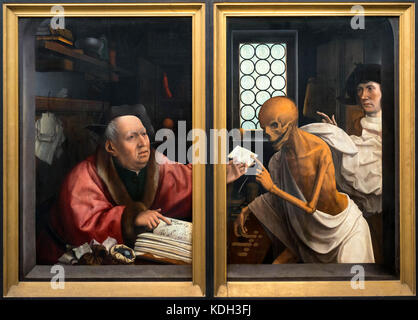 La mort et l'Avare par Jan Provoost (1462-1529), huile sur panneau, c.1515-1521 Banque D'Images