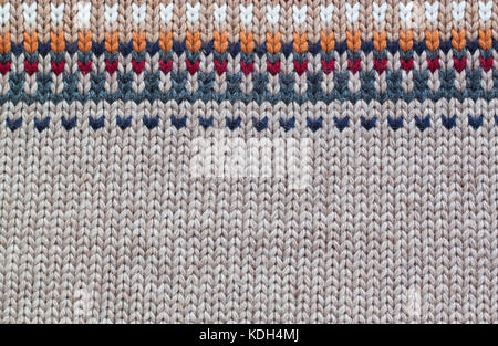Beige et gris modèle tricot réaliste. la laine. Banque D'Images