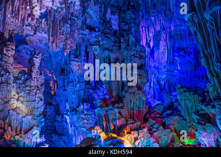 Reed Flute Cave, Guilin, Guangxi, Chine Banque D'Images