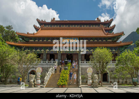 Deuxième salle, monastère Po Lin, Lantau Island, hong kong, Chine Banque D'Images