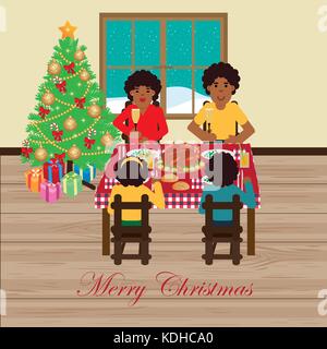 African family celebrating christmas Illustration de Vecteur