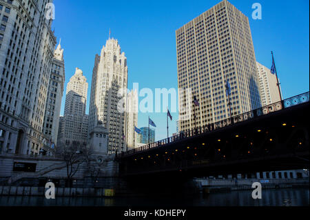 Historique La tribune Tower à Chicago, Illinois, UNITED STATES Banque D'Images