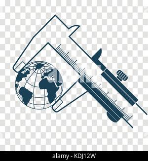 Notion de mesure, de calcul sous la forme d'une mesure de la terre. étriers, icône silhouette dans le style linéaire Illustration de Vecteur