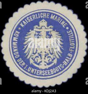 Une marque de sceau du K. Marine Kommando de la 1ère demi-flottille sous-marine, faisant référence à une unité navale impliquée dans des opérations sous-marines en temps de guerre. Banque D'Images