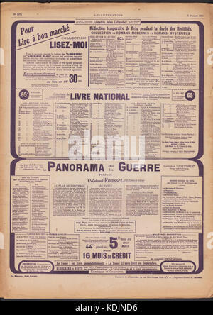 Référence à une image numérisée de la couverture arrière d'un article étiqueté 'No 3774, 3 juillet 1915', capturant un moment ou une publication spécifique. Banque D'Images