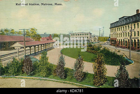 Carte postale 1912, station Melrose Banque D'Images