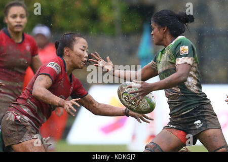 Colombo, Sri Lanka. 14 octobre 2017 rugby à 7. l'Asie 2017 course à la masse sur le 14 octobre 2017 à Colombo, Sri Lanka. Asie rugby à 7 équipes de série comprend de Sri Lanka, le Japon, la Malaisie, Hong Kong, Philippines, Corée, Chine et Taipei chinois : Pradeep crédit dambarage/Alamy live news Banque D'Images