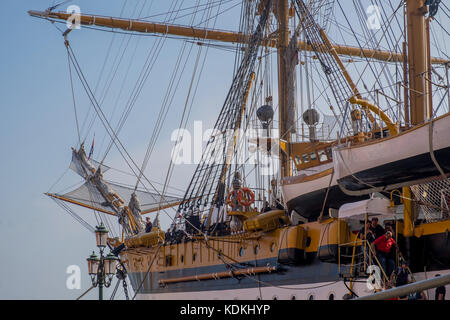 Venezia, Italie. 14 octobre, 2017. l'Amerigo Vespucci est un grand voilier de la marina militare, nommé d'après l'explorateur Amerigo Vespucci. son port d'attache est livorno, Italie, et il est utilisé comme navire-école. aujourd'hui lors d'une visite à Venise © alessandro mazzola/éveil/Alamy live news Banque D'Images