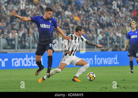 Turin, Italie. 14 octobre, 2017. Federico bernardeschi (juventus) au cours de la série d'un match de football entre la Juventus et SS Lazio de Allianz Stadium le 14 octobre 2017 à Turin, Italie. crédit : fabio annemasse/Alamy live news Banque D'Images