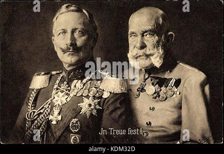 Kaiser Wilhelm II Allemagne Autriche Kaiser Franz Joseph I vers 1905 dans Treue fest Banque D'Images