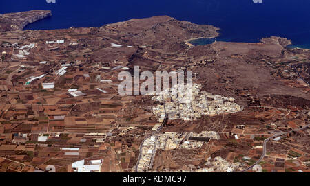 Une vue aérienne de Ras il Pellegrin et la ville de Palerme à Malte. Banque D'Images