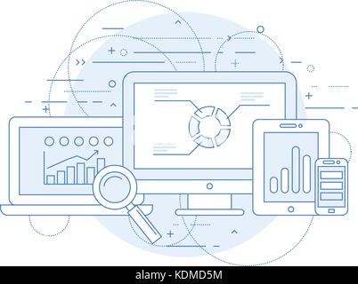 Analyse de sites web et de marketing en ligne résumé de recherche design Illustration de Vecteur