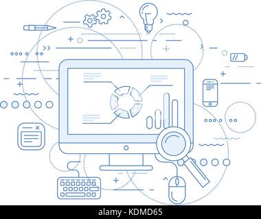 Web Analytics et flux de données abstract design Illustration de Vecteur