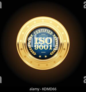 Médaille de la norme ISO 9001 - gestion de la qualité Illustration de Vecteur