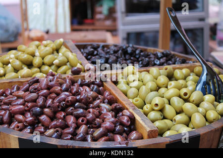 Sur le marché des olives Banque D'Images