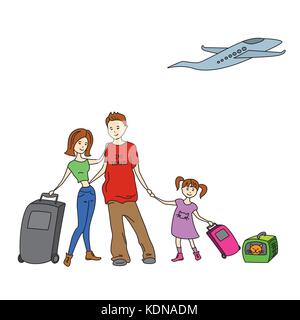 Voyages en famille design sur fond blanc, vector illustration Illustration de Vecteur