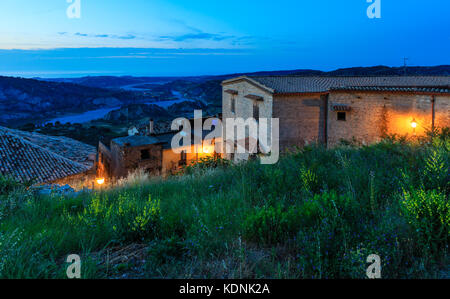 Sunrise Village médiéval vieux 20/410 famos vue, Calabre, Italie. Banque D'Images