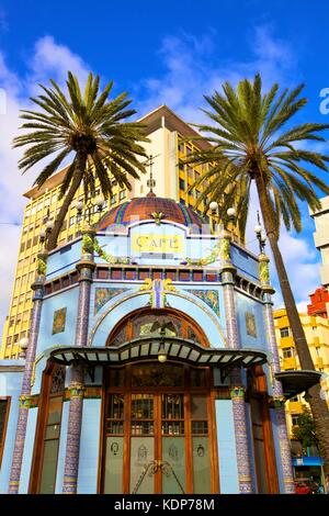 Café Art Déco dans le parc de San Telmo, quartier de Triana, Las Palmas de Gran Canaria, Gran Canaria, Îles Canaries, Espagne, l'océan Atlantique, l'Europe Banque D'Images