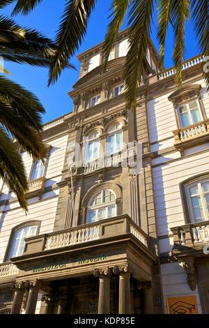 Bâtiment de la bibliothèque, Las Palmas de Gran Canaria, Gran Canaria, Îles Canaries, Espagne, l'océan Atlantique, l'Europe Banque D'Images