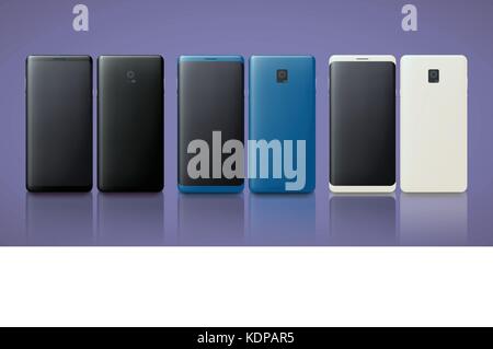 Définir de nouveaux téléphones intelligents Illustration de Vecteur