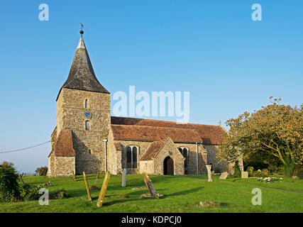 L'église de St Marie la Vierge Marie, dans le Marais, Romney Marsh, Kent, Angleterre, Royaume-Uni Banque D'Images