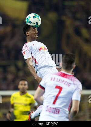 Dortmund, Allemagne. 14 octobre 2017. Fernandes da Silva de Leipzig en action lors du match de Bundesliga Borussia Dortmund vs RB Leipzig à Dortmund, Allemagne, le 14 octobre 2017. Crédit : Bernd Thissen/dpa/Alamy Live News Banque D'Images