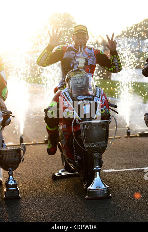 Fawkham, UK. 15 oct, 2017. mce British Superbike Championship assurance Shane Byrne gagne à Brands Hatch, fawkham crédit : glamourstock/Alamy live news Banque D'Images