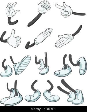 Les différentes mains et jambes des droits de l'illustration Illustration de Vecteur