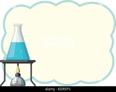 Modèle de frontière avec un produit chimique dans le pot à l'illustration Illustration de Vecteur