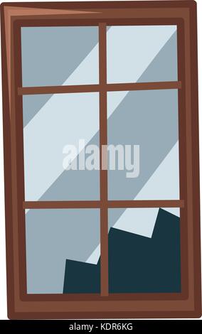 Fenêtre cassée sur fond blanc illustration Illustration de Vecteur