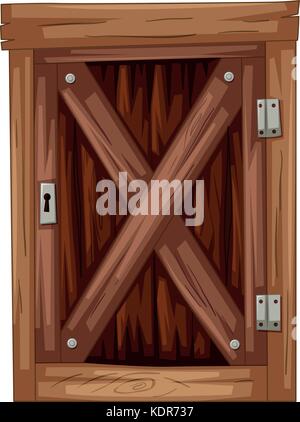 Vieille porte en bois sur fond blanc illustration Illustration de Vecteur