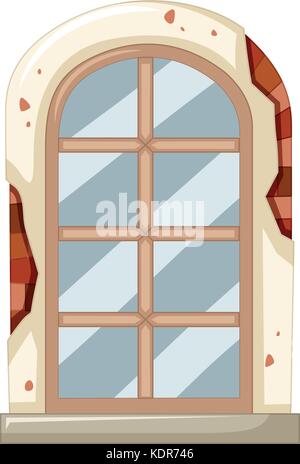 Fenêtre sur mur de brique illustration Illustration de Vecteur