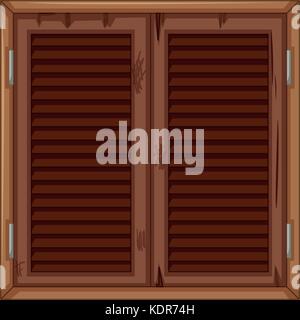 Fenêtre en bois en mauvais état illustration Illustration de Vecteur