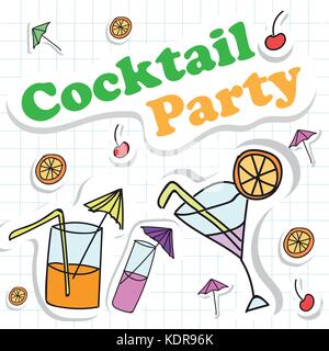 Happy Holiday Card avec cocktail. vector Illustration de Vecteur