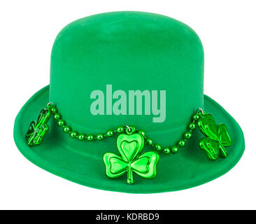 St. Patrick's day topper vert et perles. isolés. Banque D'Images