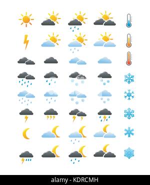 Collection d'icônes météo vectoriels EPS 10. Illustration de Vecteur