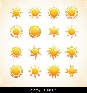 Collection d'icônes soleil vectoriels EPS 10. Illustration de Vecteur