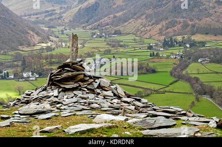 Vue depuis Castle Crag, Borrowdale Banque D'Images