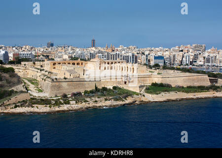 Fort Manoel, une fortification du 18ème siècle sur un îlot dans le port de Marsamxett, Malte Banque D'Images