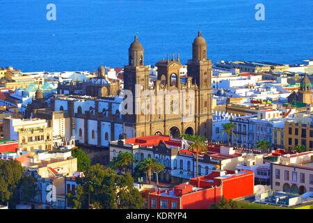 Portrait de la cathédrale de Santa Ana, vieille ville de Vegueta, Las Palmas de Gran Canaria, Gran Canaria, Îles Canaries, Espagne, l'océan Atlantique, l'Europe Banque D'Images