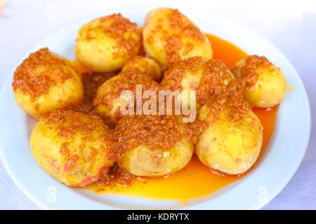 Papas arrugadas Tapas, Las Palmas de Gran Canaria, Gran Canaria, Îles Canaries, Espagne, l'océan Atlantique, l'Europe Banque D'Images