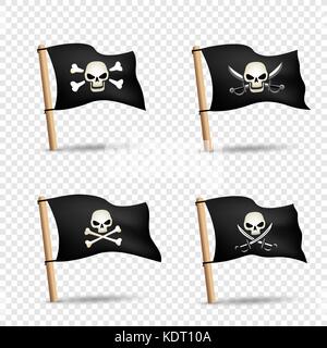 Jeu de drapeaux pirates fond transparent Illustration de Vecteur